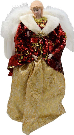 Puntale per albero di natale angelo rosso h 41 cm decorazione natalizia ali piumate Casa e cucina/Decorazioni per interni/Addobbi e decorazioni per ricorrenze/Decorazioni natalizie/Punte albero di Natale MagiediNatale.it - Altamura, Commerciovirtuoso.it
