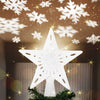 Puntale-Proiettore-LED-per-Albero-di-Natale-Forma-Stella-Bianco-Gioco-di-Luce
