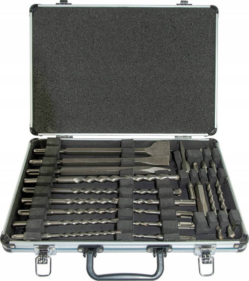 Punte-e-scalpelli-in-acciaio-di-prima-qualità-indicate-per-forare-e-demolire-in-valigetta-da-17-pezzi
