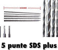 Punte giganti 600mm SDS Plus set 5 pezzi per muro cemento calcestruzzo Fai da te/Utensili elettrici e a mano/Accessori per utensili elettrici/Set punte per trapani Trade Shop italia - Napoli, Commerciovirtuoso.it