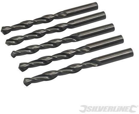 Punte trapano Jobber HSS-R in acciaio forgiato 4341 per metalli Silverline 5 pezzi