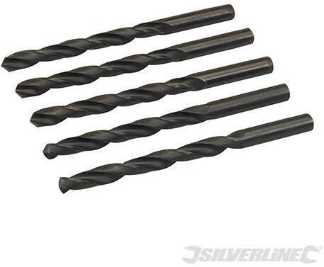 Punte trapano Jobber HSS-R in acciaio forgiato 4341 per metalli Silverline 5 pezzi