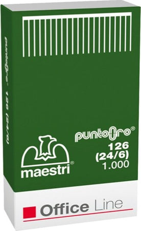 Punti 126 Oro - 24-6 - oro - Romeo Maestri - conf. 1000 pezzi [multipack] 10 pezzi Cancelleria e prodotti per ufficio/Archivio ufficio e accessori per scrivania/Spillatrici e perforatrici/Graffette Eurocartuccia - Pavullo, Commerciovirtuoso.it