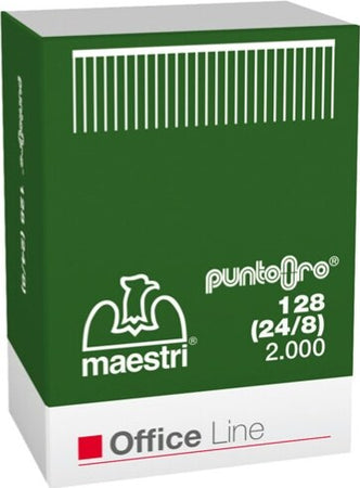 Punti 128 Oro - 24-8 - oro - Romeo Maestri - conf. 2000 pezzi [multipack] 5 pezzi Cancelleria e prodotti per ufficio/Archivio ufficio e accessori per scrivania/Spillatrici e perforatrici/Graffette Eurocartuccia - Pavullo, Commerciovirtuoso.it