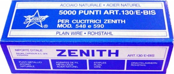 Punti 130-E bis - 6-4 - acciaio naturale - metallo - Zenith - conf. 5000 pezzi [multipack] 10 pezzi Cancelleria e prodotti per ufficio/Archivio ufficio e accessori per scrivania/Spillatrici e perforatrici/Graffette Eurocartuccia - Pavullo, Commerciovirtuoso.it
