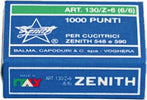 Punti 130-Z6 - 6-6 - acciaio zincato - metallo - Zenith - conf. 1000 pezzi [multipack] 10 pezzi Cancelleria e prodotti per ufficio/Archivio ufficio e accessori per scrivania/Spillatrici e perforatrici/Graffette Eurocartuccia - Pavullo, Commerciovirtuoso.it