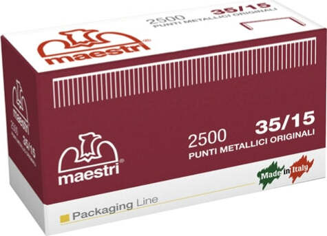 Punti 35-15 per Romabox - rame - altezza 15 mm - Romeo Maestri - scatola da 2500 pezzi Fai da te/Utensili elettrici e a mano/Utensili elettrici/Chiodatrici e cucitrici/Spillatrici Eurocartuccia - Pavullo, Commerciovirtuoso.it