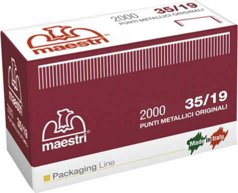 Punti 35-19 per Romabox - rame - altezza 19 mm - Romeo Maestri - scatola da 2000 pezzi Fai da te/Utensili elettrici e a mano/Utensili elettrici/Chiodatrici e cucitrici/Spillatrici Eurocartuccia - Pavullo, Commerciovirtuoso.it