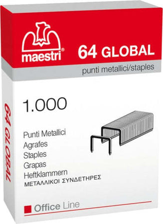 Punti eurostaples 64 Global - 6-4 - Romeo Maestri - scatola da 1000 punti [multipack] 10 pezzi Cancelleria e prodotti per ufficio/Archivio ufficio e accessori per scrivania/Spillatrici e perforatrici/Graffette Eurocartuccia - Pavullo, Commerciovirtuoso.it