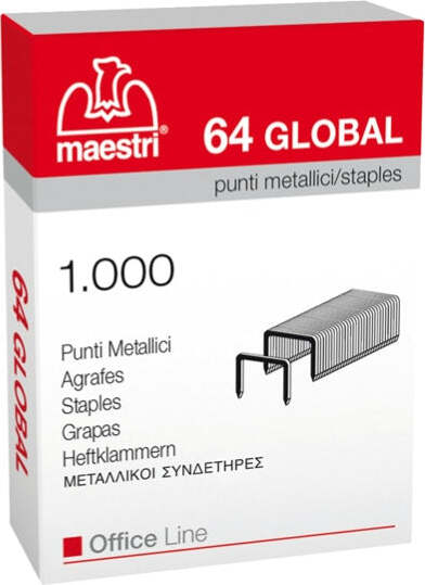 Punti eurostaples 64 Global - 6-4 - Romeo Maestri - scatola da 1000 punti [multipack] 10 pezzi Cancelleria e prodotti per ufficio/Archivio ufficio e accessori per scrivania/Spillatrici e perforatrici/Graffette Eurocartuccia - Pavullo, Commerciovirtuoso.it