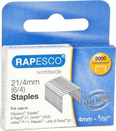 Punti in metallo - 21-4 (6-4) - metallo - Rapesco - conf. 2000 pezzi Cancelleria e prodotti per ufficio/Archivio ufficio e accessori per scrivania/Spillatrici e perforatrici/Graffette Eurocartuccia - Pavullo, Commerciovirtuoso.it