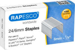 Punti in metallo - 24-6 - metallo - Rapesco - conf. 1000 pezzi Cancelleria e prodotti per ufficio/Archivio ufficio e accessori per scrivania/Spillatrici e perforatrici/Graffette Eurocartuccia - Pavullo, Commerciovirtuoso.it