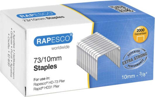 Punti in metallo - 73-10 - metallo - Rapesco - conf. 2000 pezzi Cancelleria e prodotti per ufficio/Archivio ufficio e accessori per scrivania/Spillatrici e perforatrici/Graffette Eurocartuccia - Pavullo, Commerciovirtuoso.it