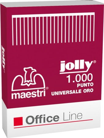 Punti Jolly Oro - 6-4 - oro - Romeo Maestri - conf. 1000 pezzi [multipack] 10 pezzi Cancelleria e prodotti per ufficio/Archivio ufficio e accessori per scrivania/Spillatrici e perforatrici/Graffette Eurocartuccia - Pavullo, Commerciovirtuoso.it