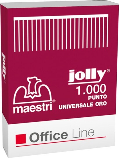 Punti Jolly Oro - 6-4 - oro - Romeo Maestri - conf. 1000 pezzi [multipack] 10 pezzi Cancelleria e prodotti per ufficio/Archivio ufficio e accessori per scrivania/Spillatrici e perforatrici/Graffette Eurocartuccia - Pavullo, Commerciovirtuoso.it
