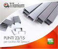 Punti metallici 23-15 - TiTanium - conf. 1000 pezzi [multipack] 10 pezzi Cancelleria e prodotti per ufficio/Archivio ufficio e accessori per scrivania/Spillatrici e perforatrici/Graffette Eurocartuccia - Pavullo, Commerciovirtuoso.it