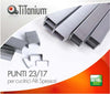 Punti metallici 23-17 - TiTanium - conf. 1000 pezzi [multipack] 10 pezzi Cancelleria e prodotti per ufficio/Archivio ufficio e accessori per scrivania/Spillatrici e perforatrici/Graffette Eurocartuccia - Pavullo, Commerciovirtuoso.it