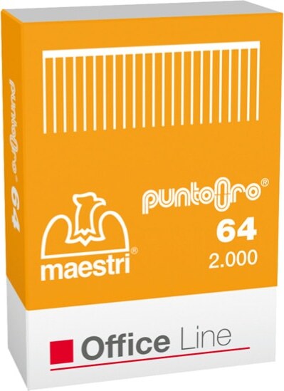 Punti Oro - 6-4 - oro -Romeo Maestri - conf. 2000 pezzi [multipack] 10 pezzi Cancelleria e prodotti per ufficio/Archivio ufficio e accessori per scrivania/Spillatrici e perforatrici/Graffette Eurocartuccia - Pavullo, Commerciovirtuoso.it