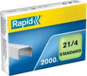 Punti Rapid Standard - 21-4 (6-4) - acciaio zincato - metallo - Rapid - conf. 2000 pezzi [multipack] 10 pezzi Cancelleria e prodotti per ufficio/Archivio ufficio e accessori per scrivania/Spillatrici e perforatrici/Graffette Eurocartuccia - Pavullo, Commerciovirtuoso.it