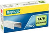 Punti Rapid Standard - 24-6 - acciaio zincato - metallo - Rapid - conf. 1000 pezzi [multipack] 20 pezzi Cancelleria e prodotti per ufficio/Archivio ufficio e accessori per scrivania/Spillatrici e perforatrici/Graffette Eurocartuccia - Pavullo, Commerciovirtuoso.it