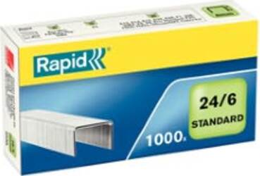 Punti Rapid Standard - 24-6 - acciaio zincato - metallo - Rapid - conf. 1000 pezzi [multipack] 20 pezzi Cancelleria e prodotti per ufficio/Archivio ufficio e accessori per scrivania/Spillatrici e perforatrici/Graffette Eurocartuccia - Pavullo, Commerciovirtuoso.it