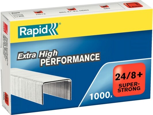 Punti Rapid Super Strong - 24-8+ - metallo - Rapid - conf. 1000 pezzi [multipack] 5 pezzi Cancelleria e prodotti per ufficio/Archivio ufficio e accessori per scrivania/Spillatrici e perforatrici/Graffette Eurocartuccia - Pavullo, Commerciovirtuoso.it