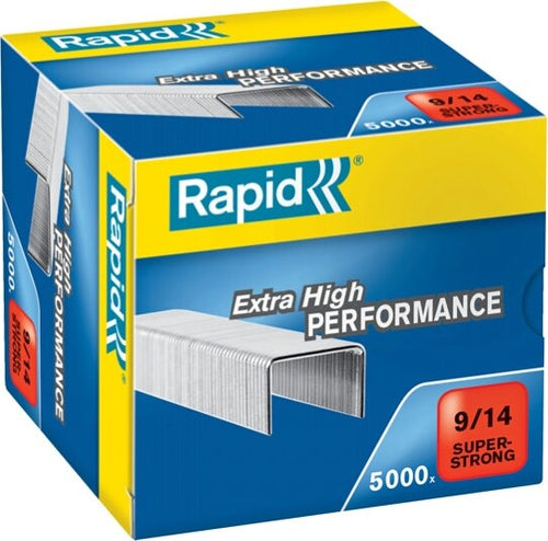 Punti Rapid Super Strong - alti spessori - 9-14 - acciaio zincato - metallo - Rapid - conf. 5000 pezzi Cancelleria e prodotti per ufficio/Archivio ufficio e accessori per scrivania/Spillatrici e perforatrici/Graffette Eurocartuccia - Pavullo, Commerciovirtuoso.it