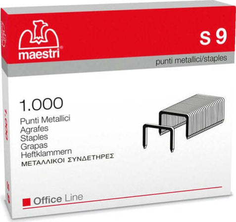 Punti S9 - 23-9 - acciaio - metallo - Romeo Maestri - conf. 1000 pezzi Cancelleria e prodotti per ufficio/Archivio ufficio e accessori per scrivania/Spillatrici e perforatrici/Graffette Eurocartuccia - Pavullo, Commerciovirtuoso.it