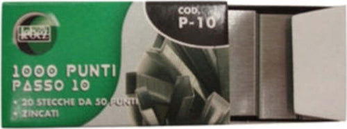 Punti zincati P10 - passo 10 - 9-4 - metallo - Lebez - 20 conf. da 1000 punti Cancelleria e prodotti per ufficio/Archivio ufficio e accessori per scrivania/Spillatrici e perforatrici/Graffette Eurocartuccia - Pavullo, Commerciovirtuoso.it