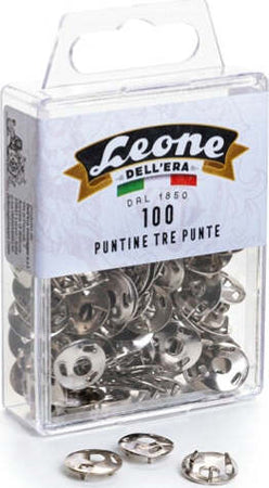 Puntine - 3 punte temperate e nichelate - Leone - conf. 100 pezzi Cancelleria e prodotti per ufficio/Archivio ufficio e accessori per scrivania/Nastri colle elastici e graffette/Puntine e ganci Eurocartuccia - Pavullo, Commerciovirtuoso.it