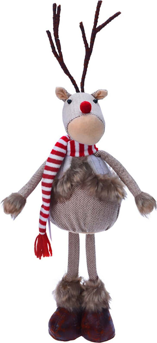 Pupazzetto Renna con sciarpa, color Rosa, in tessuto, decorazione da 48 cm Casa e cucina/Decorazioni per interni/Addobbi e decorazioni per ricorrenze/Decorazioni natalizie/Schiaccianoci MagiediNatale.it - Altamura, Commerciovirtuoso.it