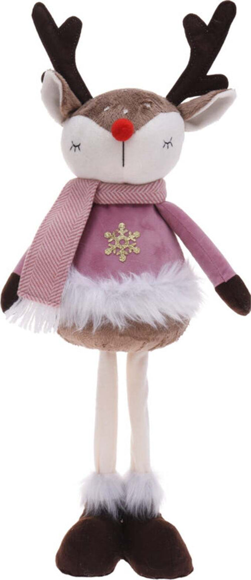 Pupazzetto Renna con vestiti color Rosa, in tessuto, decorazione da 24 x 55 cm Casa e cucina/Decorazioni per interni/Addobbi e decorazioni per ricorrenze/Decorazioni natalizie/Schiaccianoci MagiediNatale.it - Altamura, Commerciovirtuoso.it