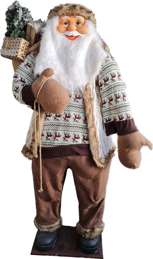 Pupazzo Babbo Natale altezza reale con Pelliccia Beige Decorazione Natalizia h 180 cm Casa e cucina/Decorazioni per interni/Addobbi e decorazioni per ricorrenze/Decorazioni natalizie/Schiaccianoci MagiediNatale.it - Altamura, Commerciovirtuoso.it