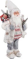 Pupazzo Babbo Natale con Pelliccia Decorazione Natalizia Bianca e Argento h 46 cm Casa e cucina/Decorazioni per interni/Addobbi e decorazioni per ricorrenze/Decorazioni natalizie/Schiaccianoci MagiediNatale.it - Altamura, Commerciovirtuoso.it
