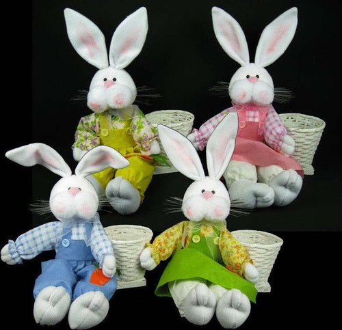 Pupazzo Coniglio Con Vestito Seduto Con Cesto Addobbo Pasqua 41cm Prodotti per Feste Trade Shop italia - Napoli, Commerciovirtuoso.it