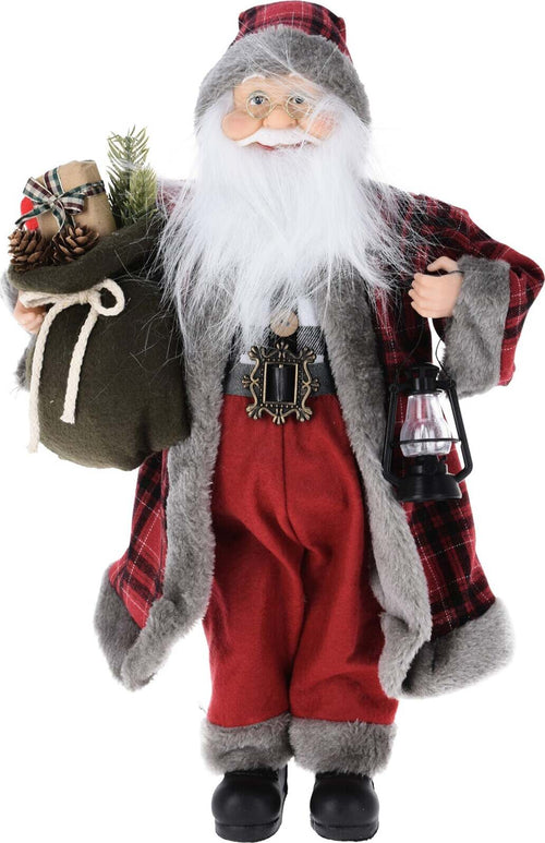 Pupazzo di Babbo Natale, colore Rosso e Verde, motivo scozzese, decorazione da 22 x 57 cm Casa e cucina/Decorazioni per interni/Addobbi e decorazioni per ricorrenze/Decorazioni natalizie/Schiaccianoci MagiediNatale.it - Altamura, Commerciovirtuoso.it