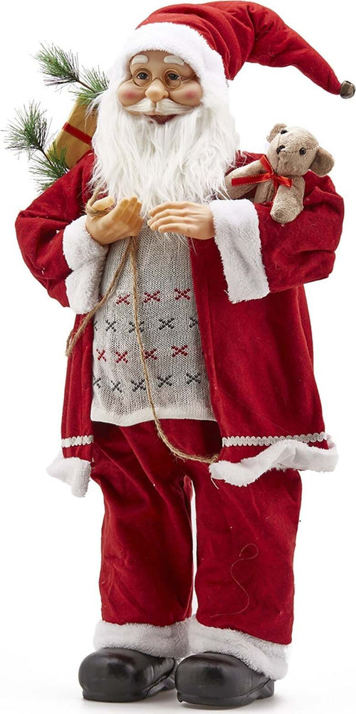 Pupazzo in Tessuto Rosso Babbo natale con Orsetto decorazione natalizia Casa e cucina/Decorazioni per interni/Addobbi e decorazioni per ricorrenze/Decorazioni natalizie/Schiaccianoci MagiediNatale.it - Altamura, Commerciovirtuoso.it