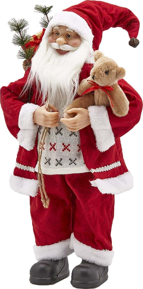 Pupazzo in Tessuto Rosso Babbo natale con Orsetto decorazione natalizia Casa e cucina/Decorazioni per interni/Addobbi e decorazioni per ricorrenze/Decorazioni natalizie/Schiaccianoci MagiediNatale.it - Altamura, Commerciovirtuoso.it