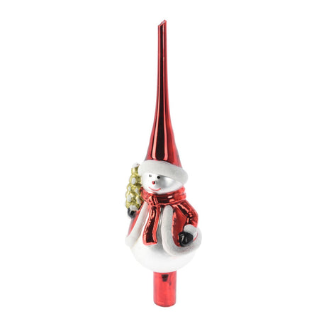 Puntale per albero di Natale in vetro decorazione natalizia h 28 cm