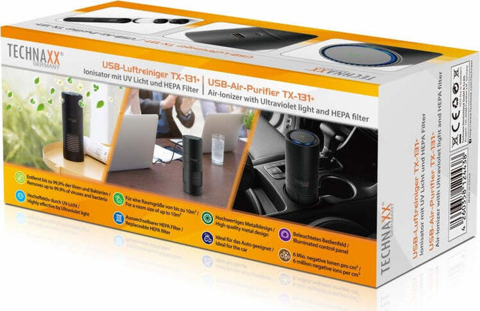 Purificatore e Ionizzatore d'aria USB TECHNAXX TX-131+ Fai da te/Prodotti per la costruzione/Riscaldamento e raffreddamento/Sistemi mobili di climatizzazione/Purificatori d'aria/Purificatori d'aria portatili Scontolo.net - Potenza, Commerciovirtuoso.it