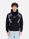 PHOBIA Felpa Leggera Cappuccio Uomo Lateral Lightning Print Hoodie Black/purple da uomo