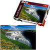 Puzzle-1000-Pz.-Islanda-Paesaggio-Cascata-Prato-Quadro-Natura-Cornici