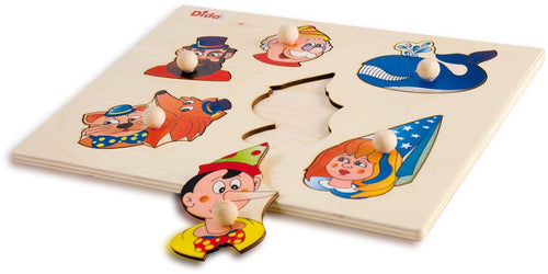 Puzzle A Incastri - Pinocchio in Legno Gioco per Bambini Dida