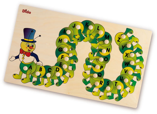 Puzzle Alfabeto - Bruco in Legno per Bambini Dida