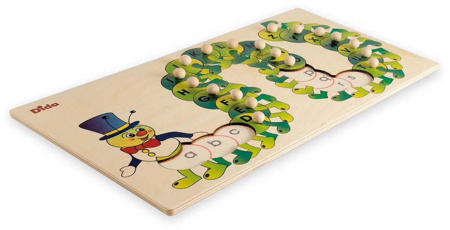 Puzzle Alfabeto - Bruco in Legno per Bambini Dida