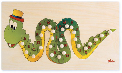 Puzzle Alfabeto - Dragone per Bambini in Legno Dida