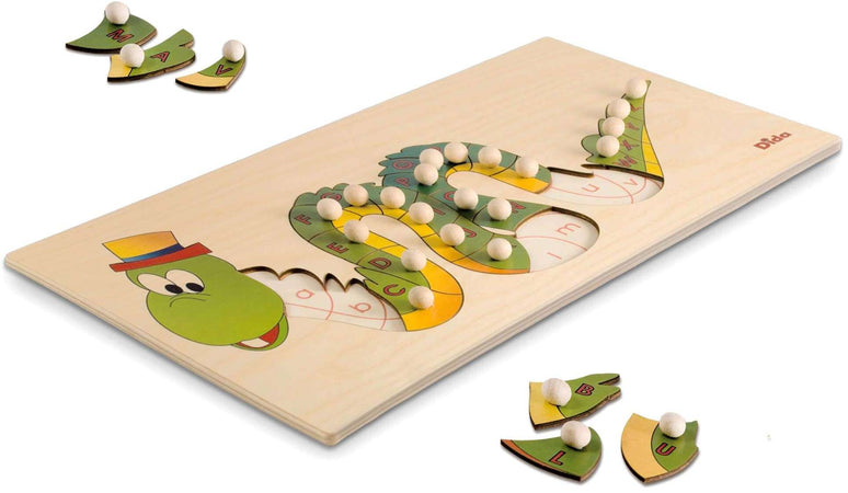 Puzzle Alfabeto - Dragone per Bambini in Legno Dida