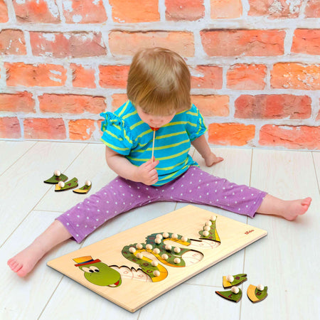 Puzzle Alfabeto - Dragone per Bambini in Legno Dida