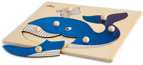 Puzzle Balena in Legno Gioco per Bambini Dida