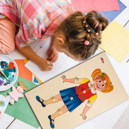 Puzzle Bimba - Schema Corporeo in Legno per Bambini Dida